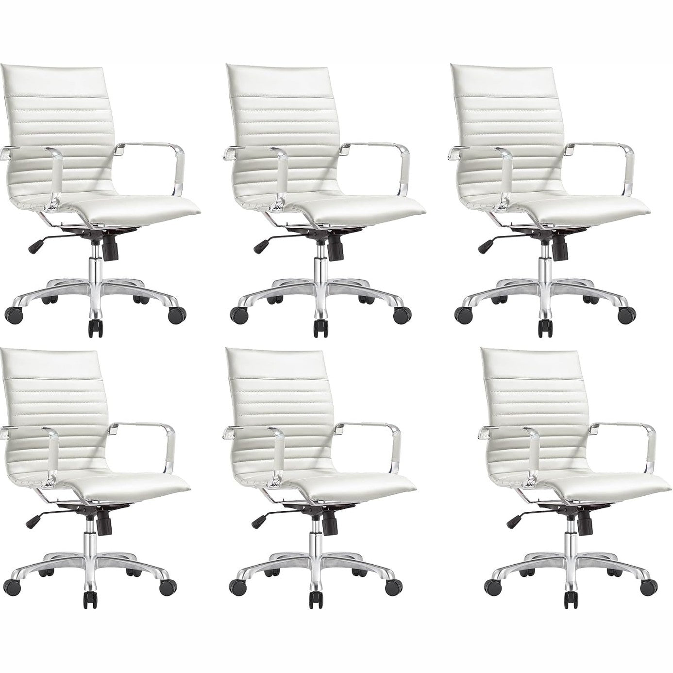 Leisuremod Ergonomic Executive Office Chair with Lumbar Support – Adjustable Leather Swivel Desk Chair, High Back Computer Chair Home & Office with Rolling Wheels & Chrome Base