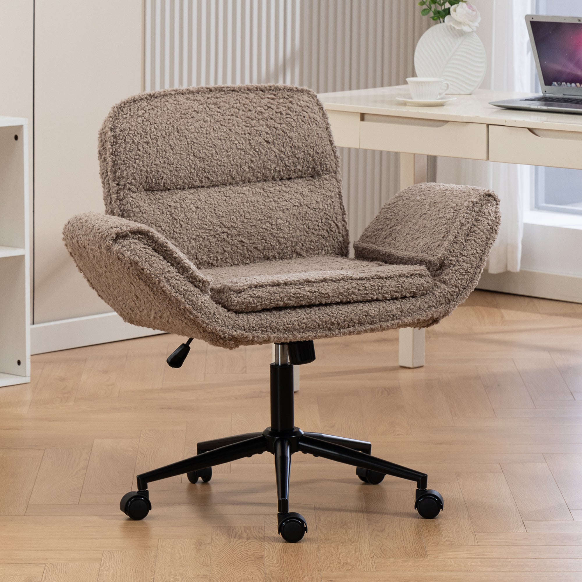 Criss Cross Chair 5 Gear Adjustable Armrests And Wheels, Desk Chair