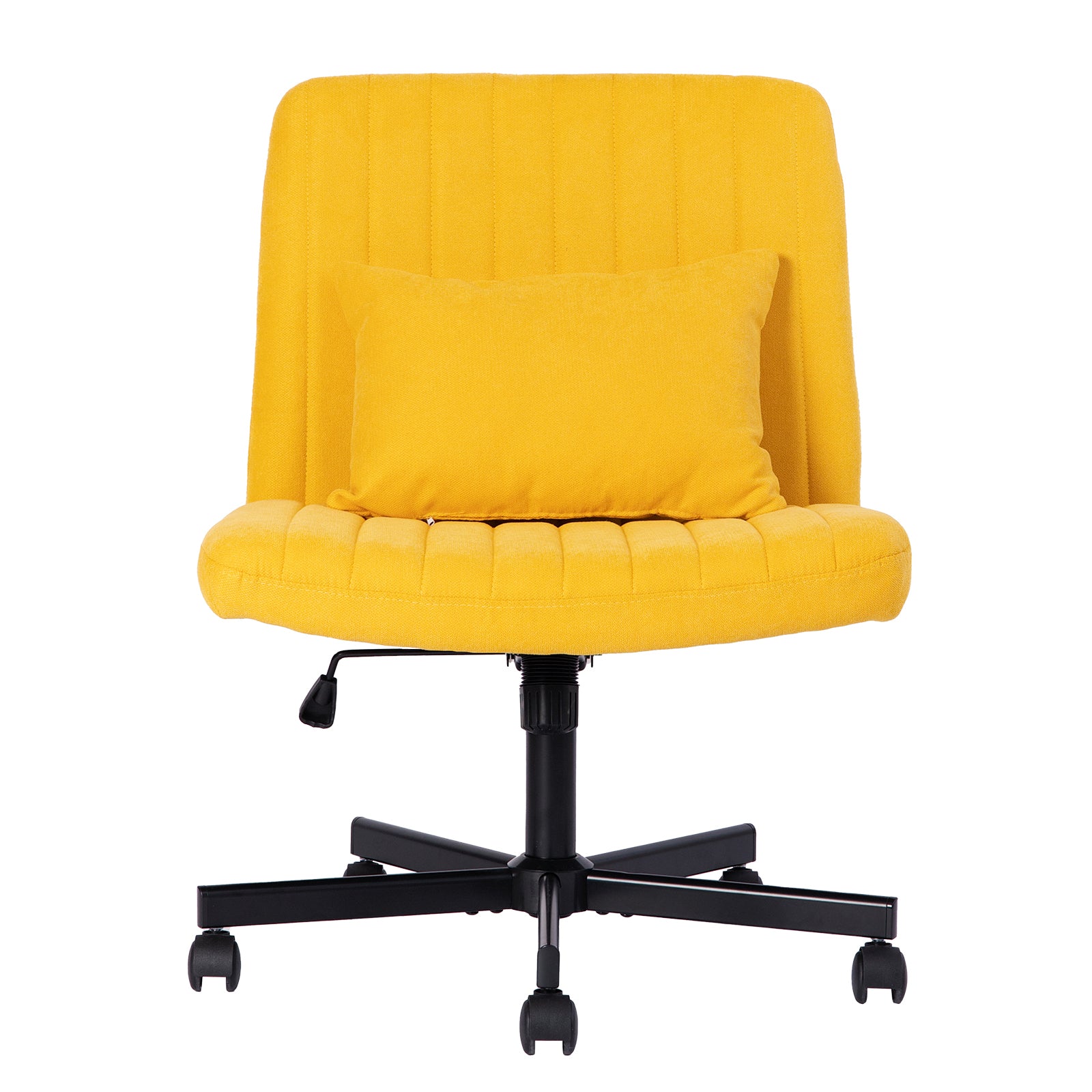 Yellow Linen Criss Cross Office Chair With Wheels Ergonomic Comfort - Platinum-Level Office Chairs