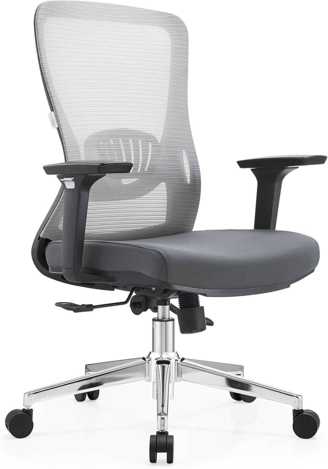 Leisuremod Ergonomic Office Chair Mid-Back Mesh Computer Adjustable Lumbar Support Conference Room Chair with Swivel and Tilt Adorit Series in Grey