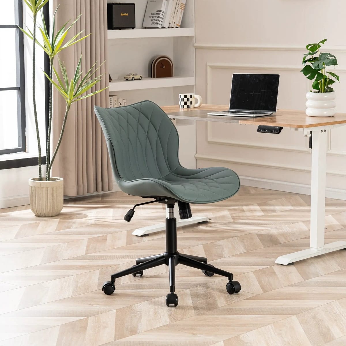 Swivel Armless Desk Chair Office Chairs Makeup Vanity Chair