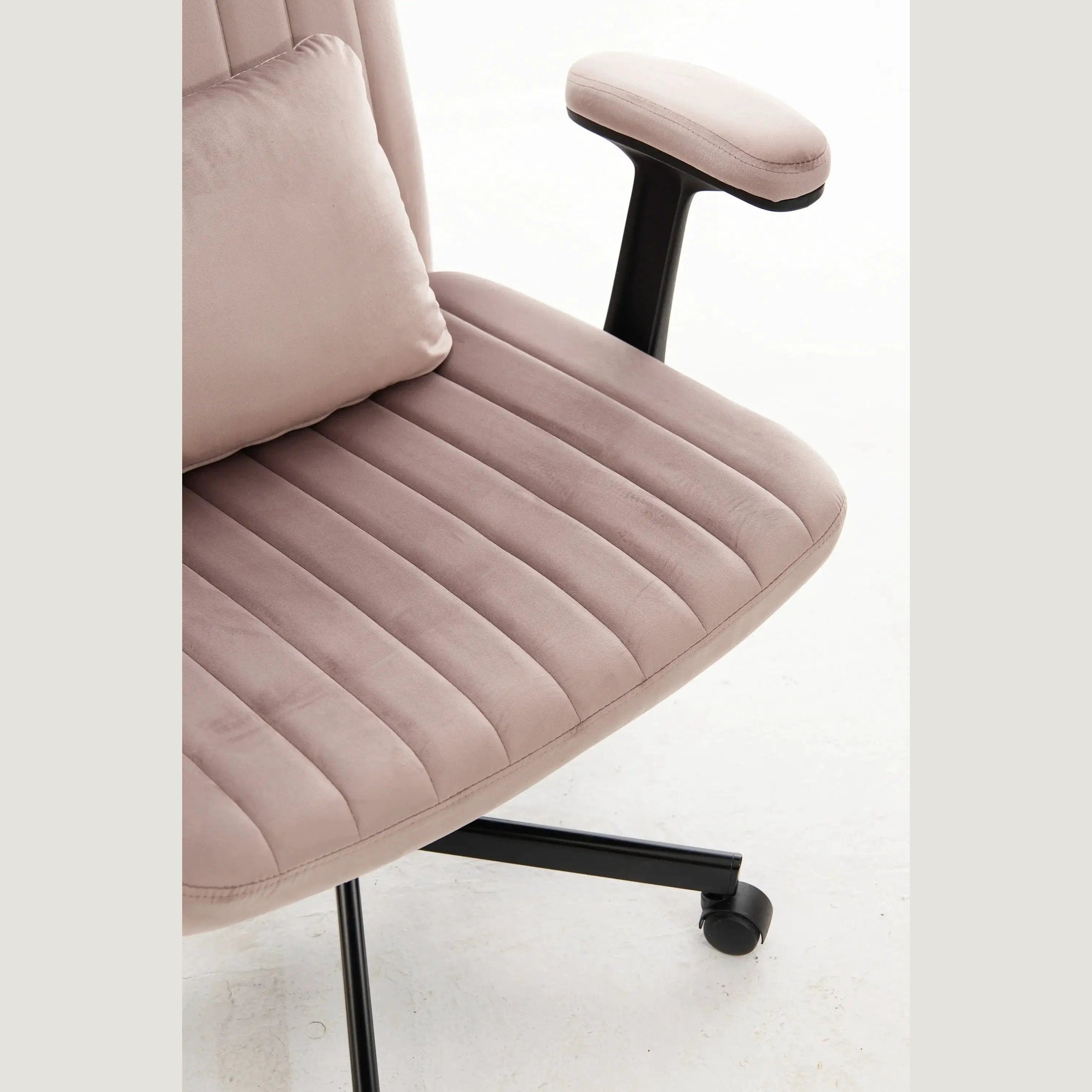 Dark Pink Velvet Criss Cross Armchair With Wheels For Home Office by Platinum-Level Office Chairs