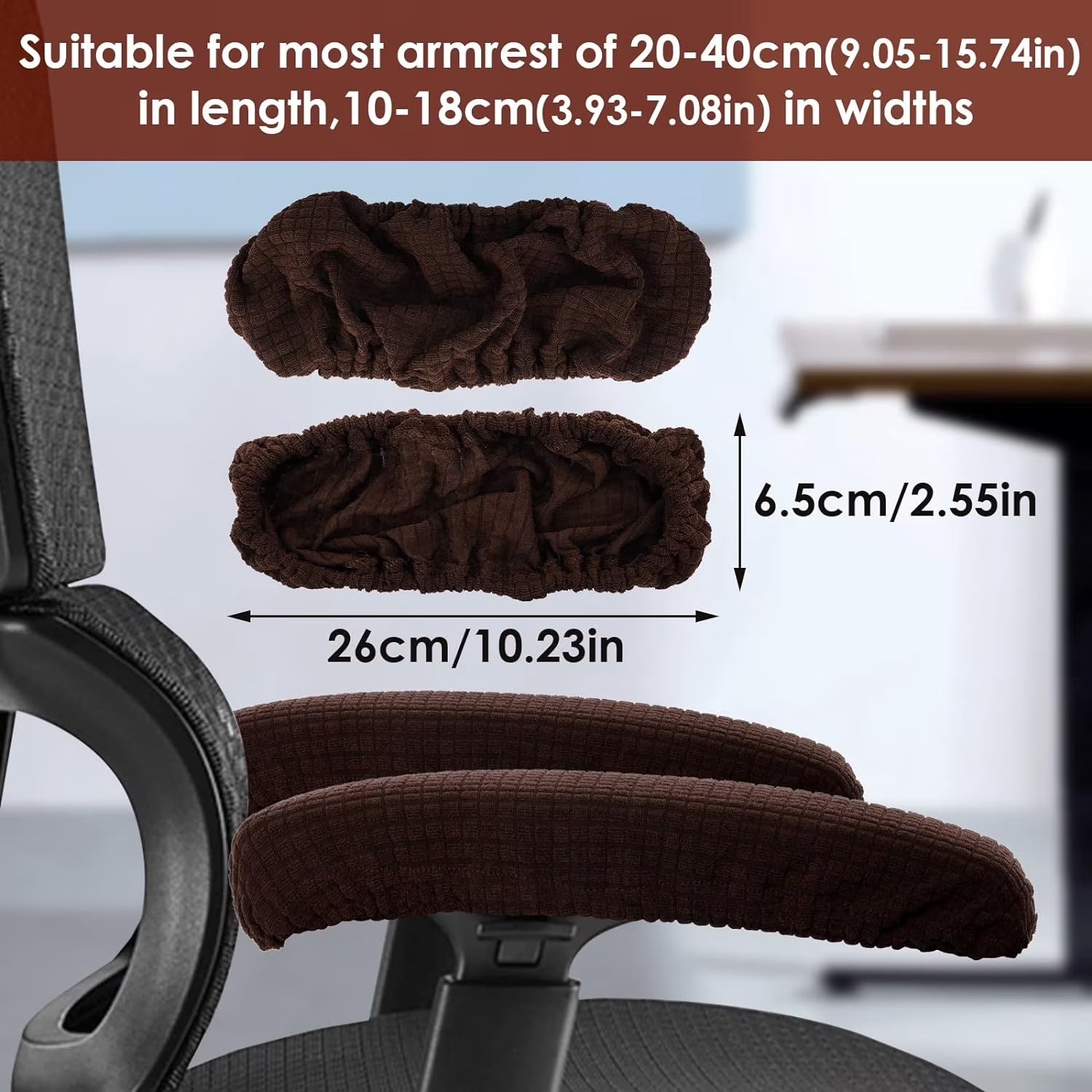 Chair Arm Covers,Happon Chair Armrest Covers,Removable Stretch Desk Chair Arm Cover Washable Computer Chair Arm Covers Protectors for Office Chairs (2Pcs/Set)