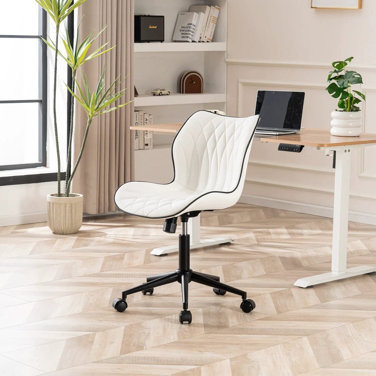 Swivel Armless Desk Chair Office Chairs Makeup Vanity Chair