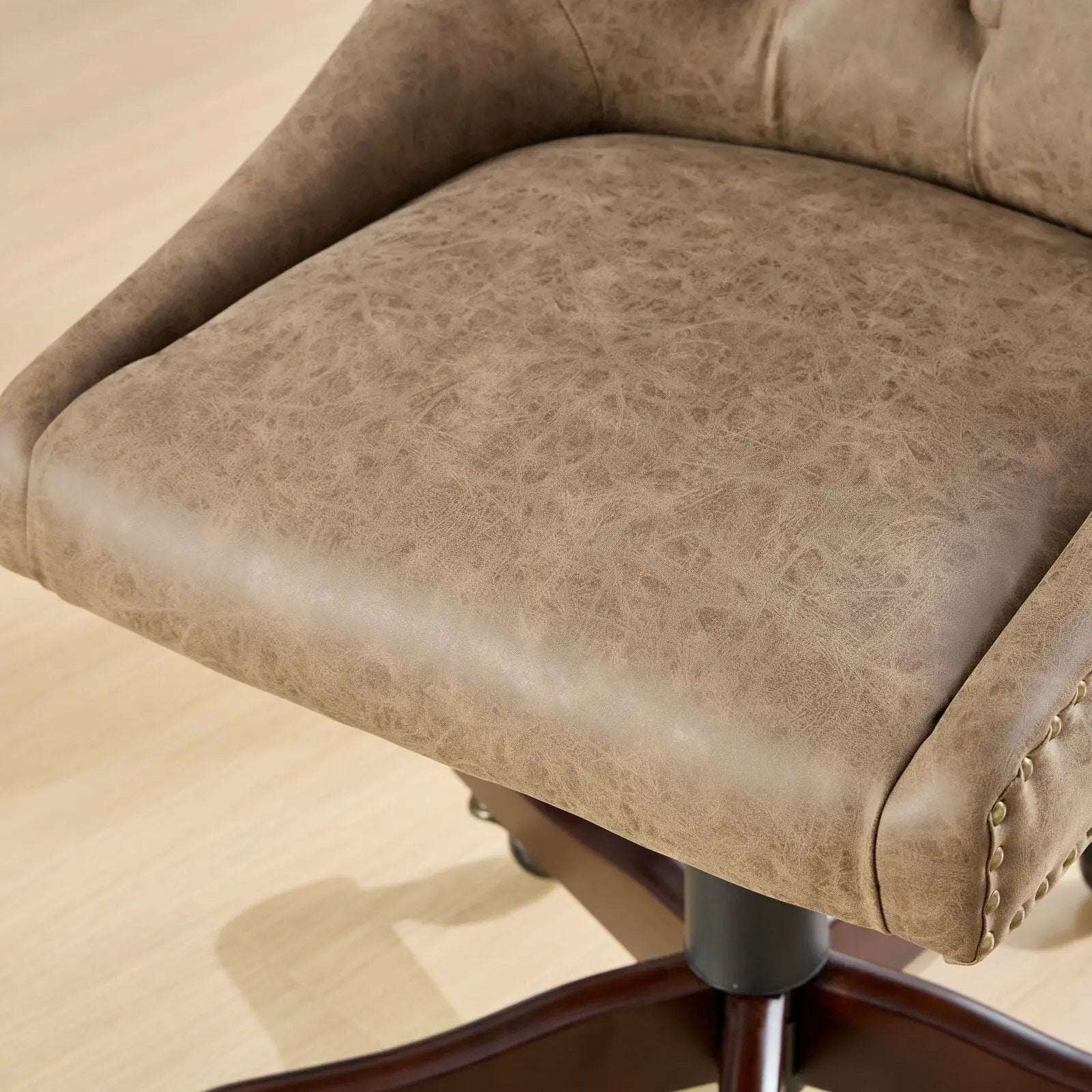 Medieval Retro Style Sheepskin Pattern Fabric Home Office Chair with Lift, Swivel and Recline Functions