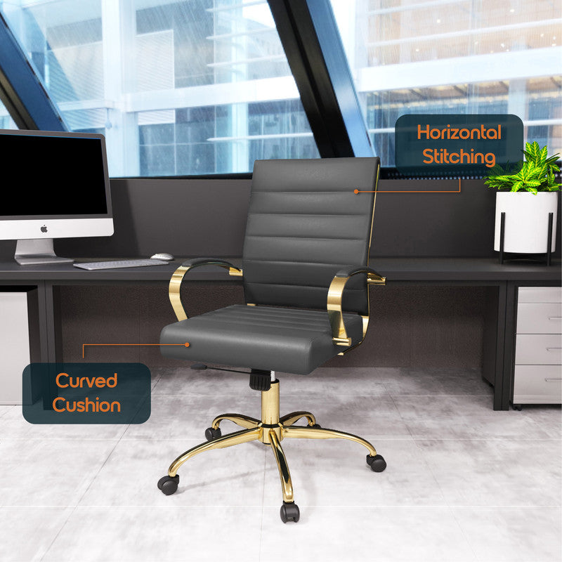 Benmar grey leather office chairs – view 6