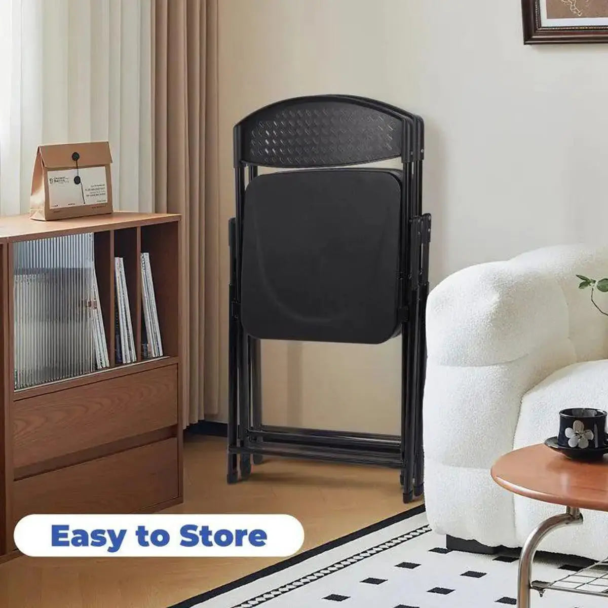 Folding Chairs Heavy Duty Steel Frame Set Of 10 Compact Durable Event Doba