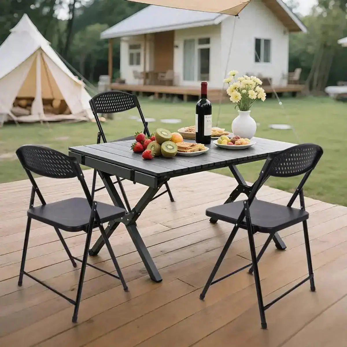 Folding Chairs Heavy Duty Steel Frame Set Of 10 Compact Durable Event