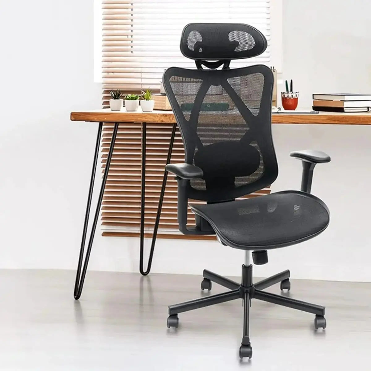 Doba ergonomic mesh office chair with adjustable lumbar support and headrest for enhanced comfort and support.