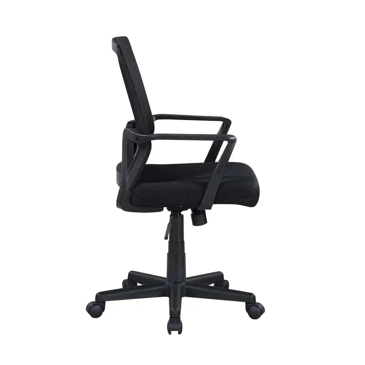 Doba ergonomic mesh office chair with breathable mid-back lumbar support, high-density foam seat, black swivel design.