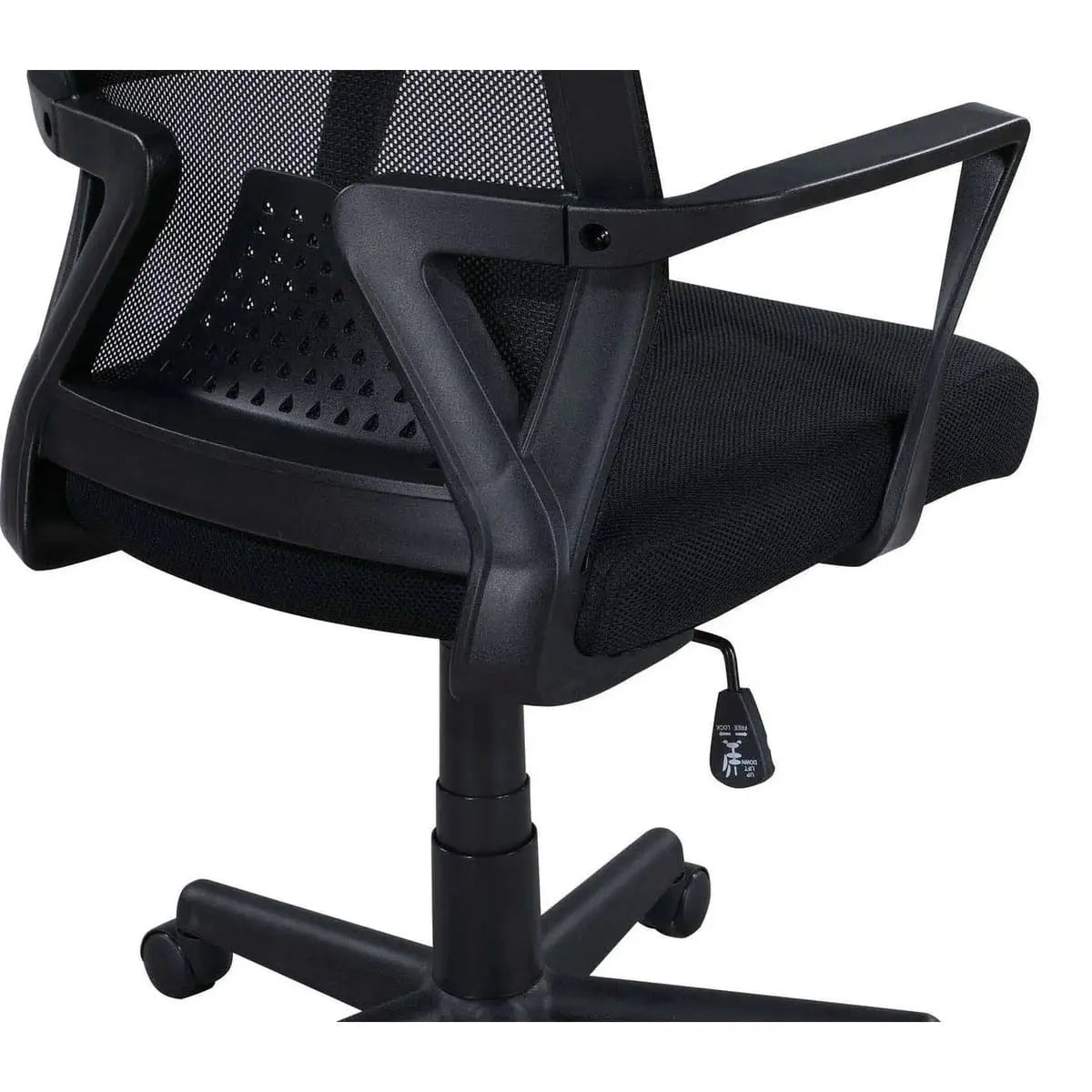 Doba ergonomic mesh office chair with breathable mid-back lumbar support, high-density foam seat, black swivel design