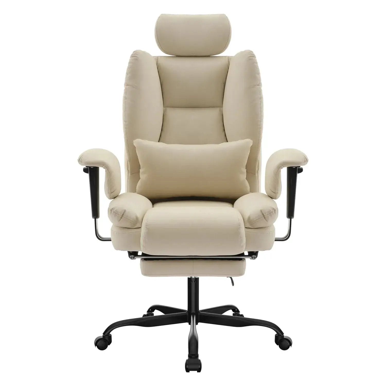 Doba ergonomic office chair with PU leather, lumbar support, and 200 kg capacity, featuring adjustable height and cushioned seat.