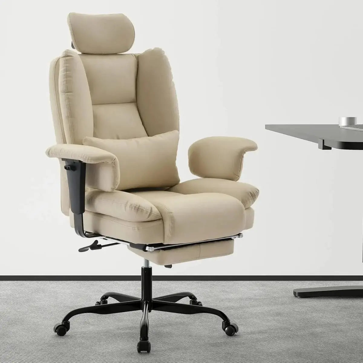 Ergonomic Office Chair 200 Kg Capacity PU Leather With Lumbar Support Doba
