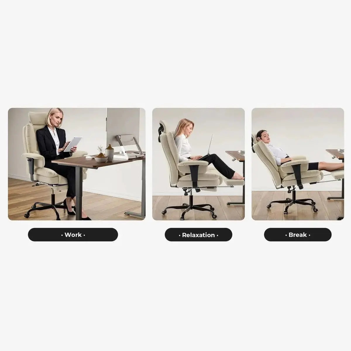 Ergonomic Office Chair 200 Kg Capacity PU Leather With Lumbar Support Doba