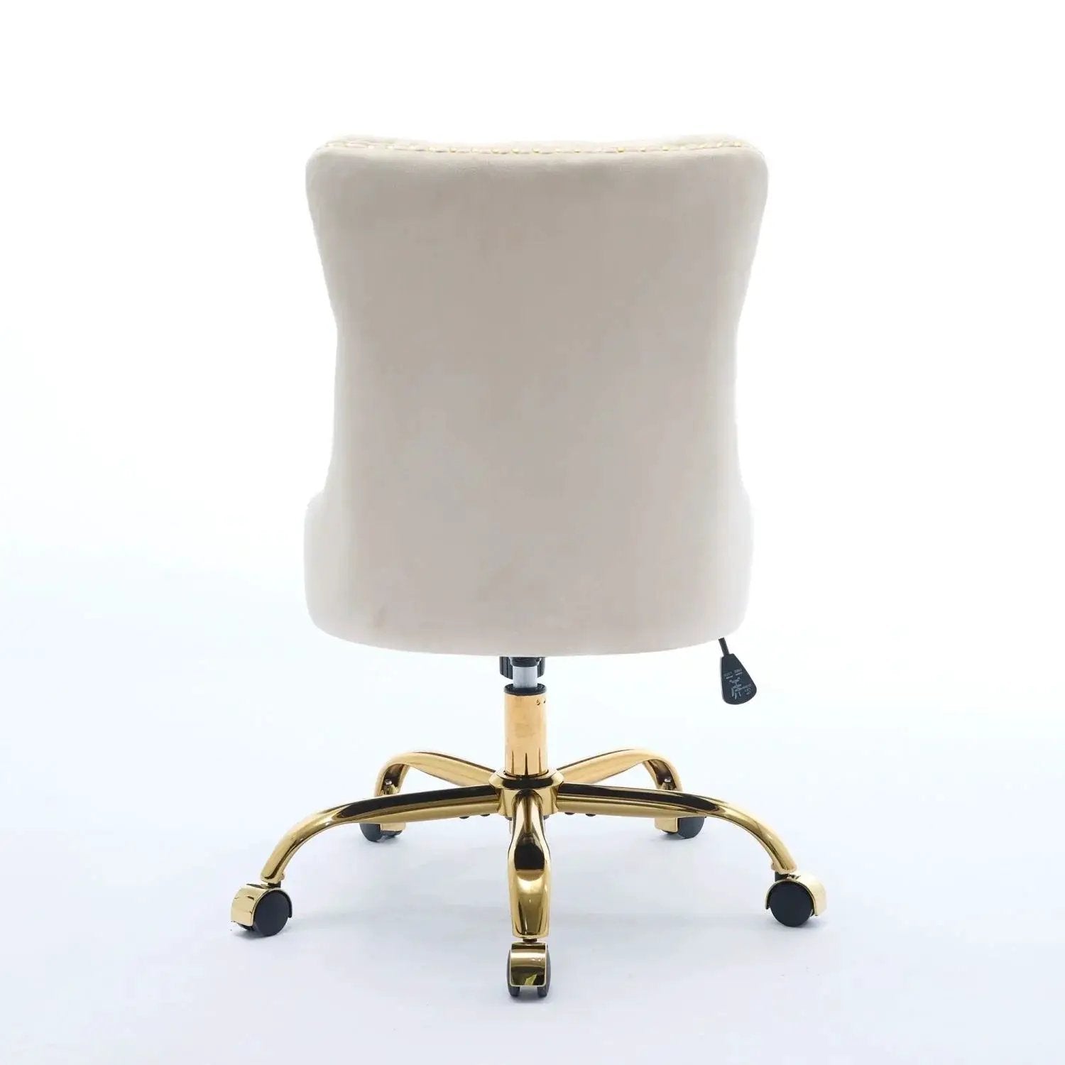 Luxurious velvet office chair with golden base by Doba, designed for comfortable all-day home office seating.