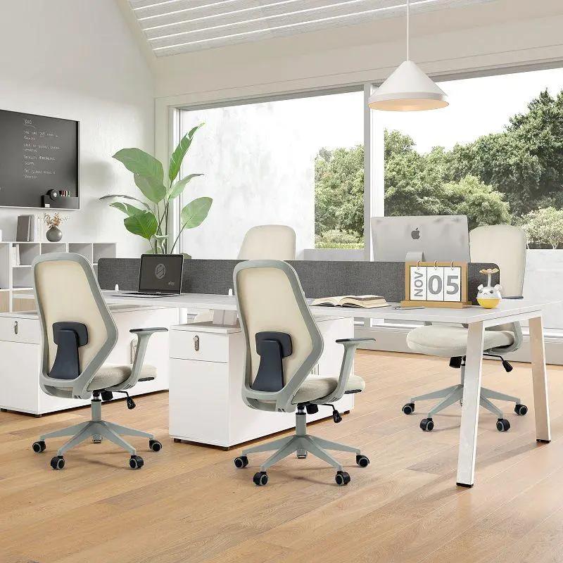 Doba beige ergonomic mesh office chair with height adjustment and breathable back support, ideal for comfortable workspace seating