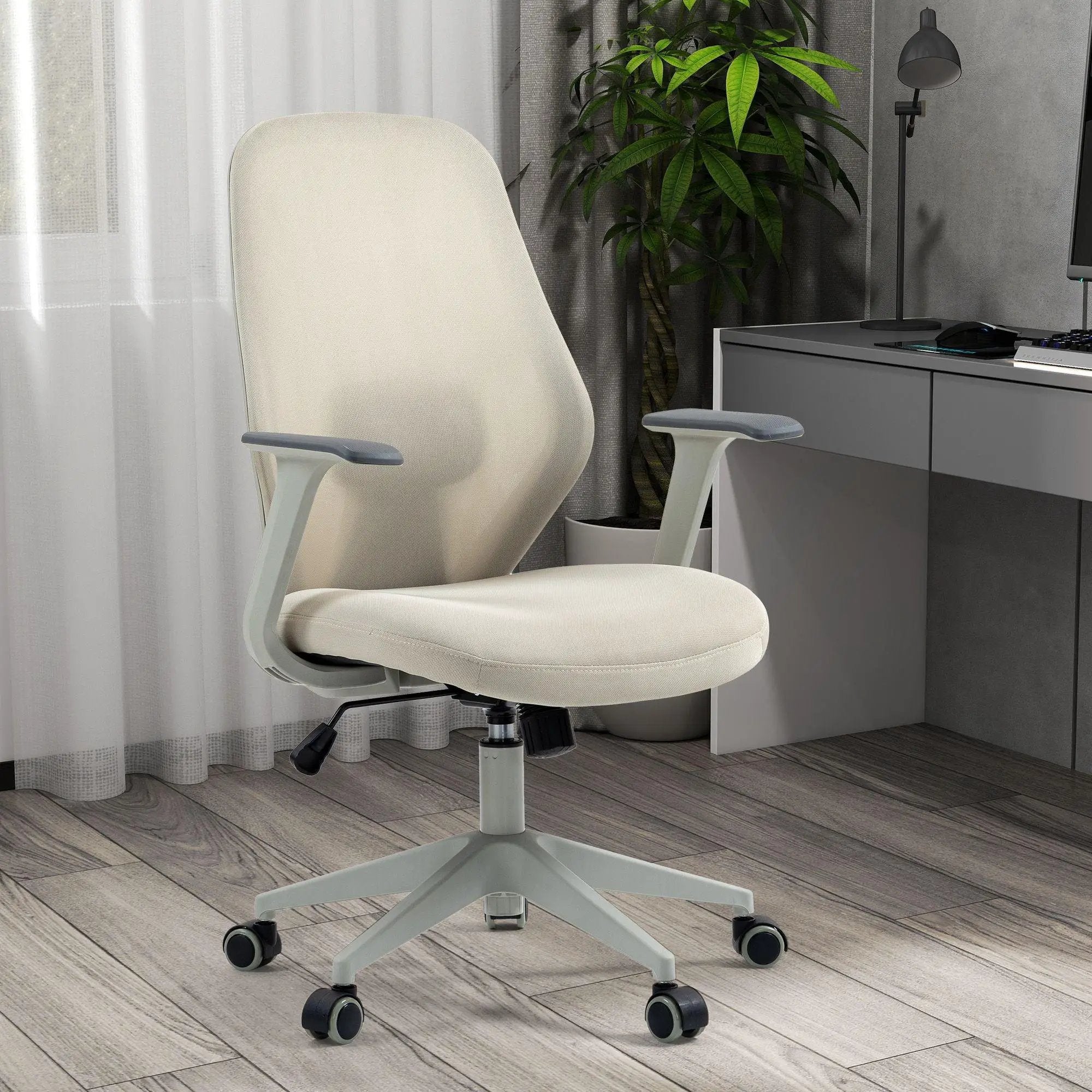 Beige Doba ergonomic mesh office chair with height adjustment and breathable back support.