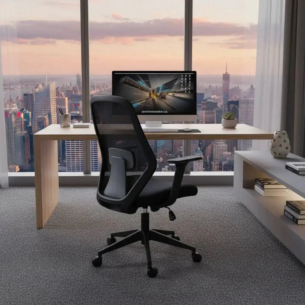 Doba beige ergonomic mesh office chair with height adjustment and breathable back support for comfortable workspace seating.