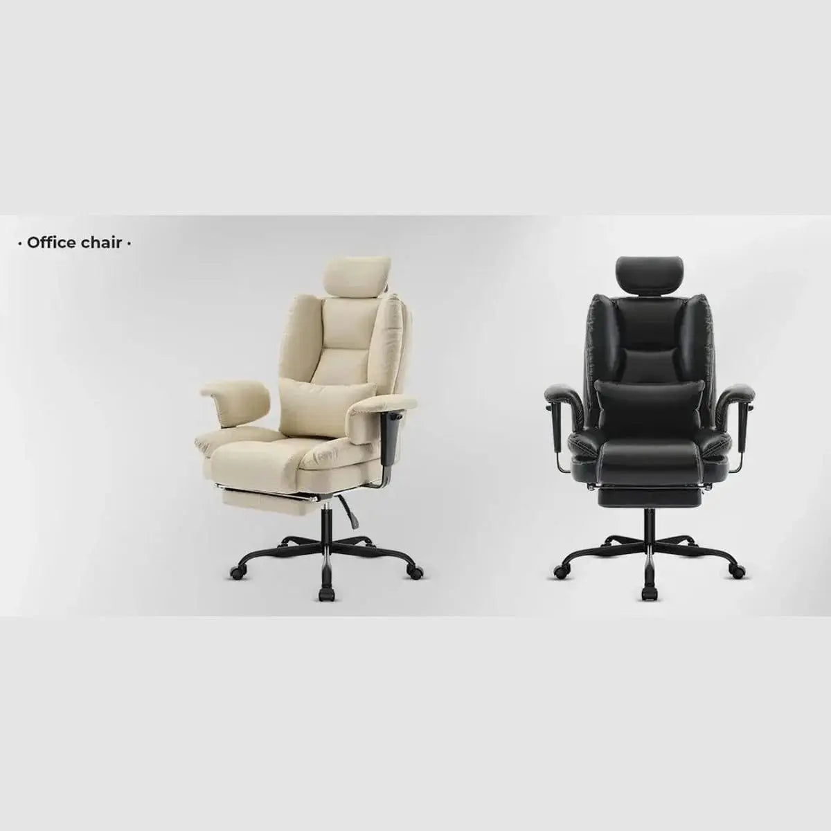 Doba ergonomic high-back office chair with liftable headrest, retractable footrest, PU leather, suitable for big and tall users.