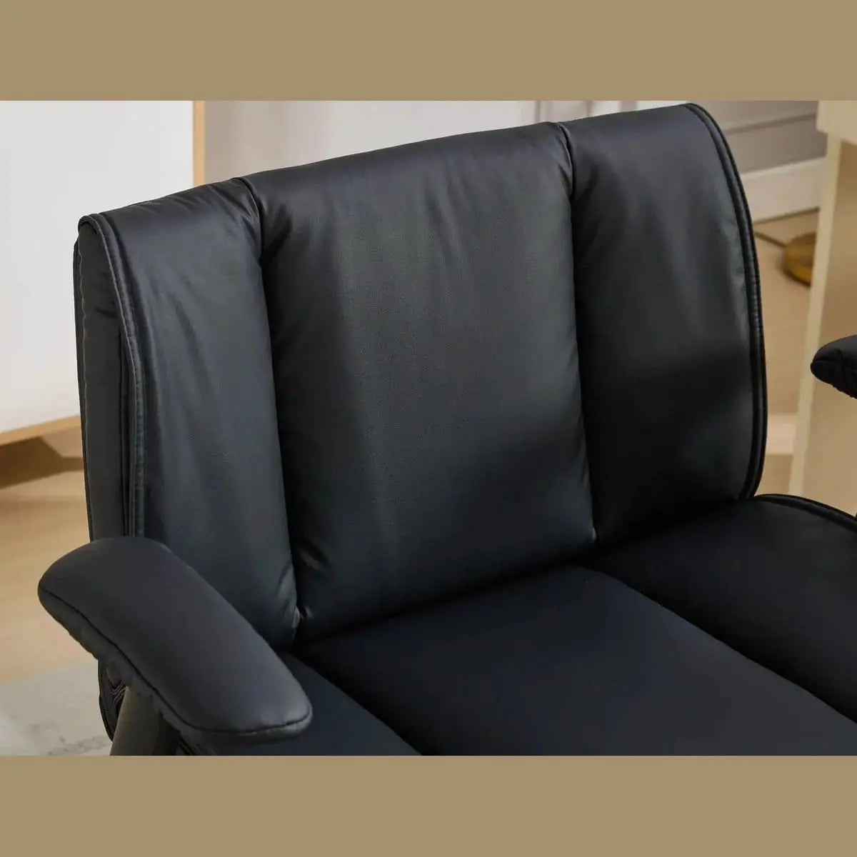 Doba ergonomic black leather crisscross office chair with flip-up armrests and wheels, designed for comfort and mobility.