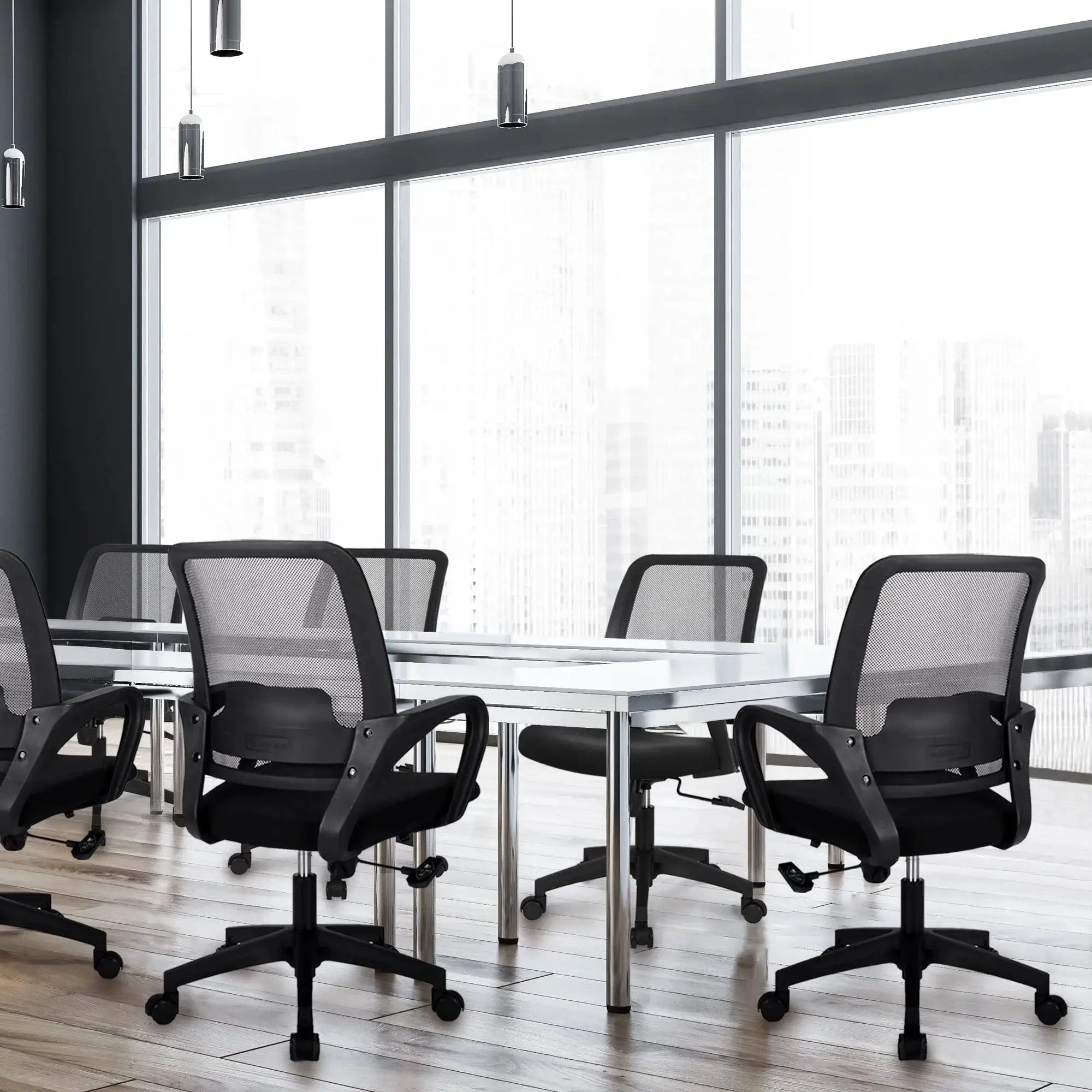 Black Doba ergonomic MB5 adjustable height office chair with lumbar support and mesh back for comfortable seating.