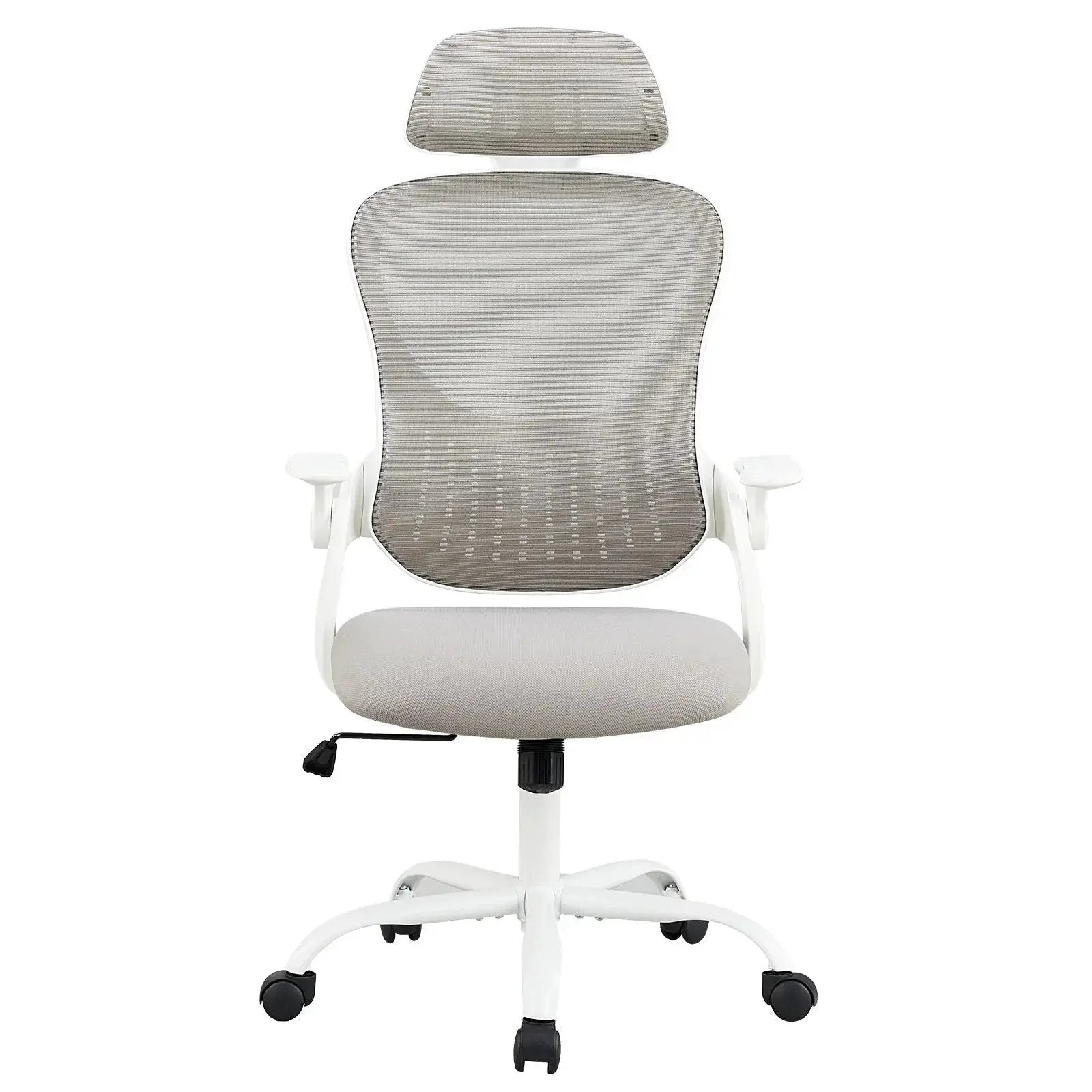 Black Doba ergonomic office chair with mesh high back and adjustable headrest for comfortable seating and support.