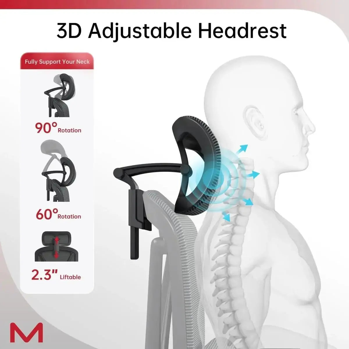 Black Doba M2 MT Premium ergonomic office chair with lumbar support, mesh back, adjustable armrests, and sturdy metal frame.