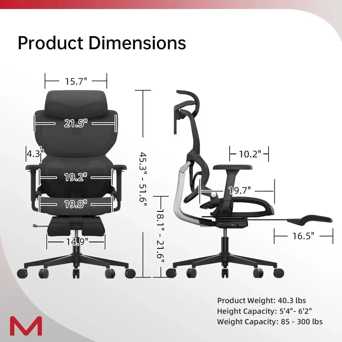 Doba black metal mesh ergonomic office chair with headrest, retractable footrest, and dynamic lumbar support for full-body relaxation.