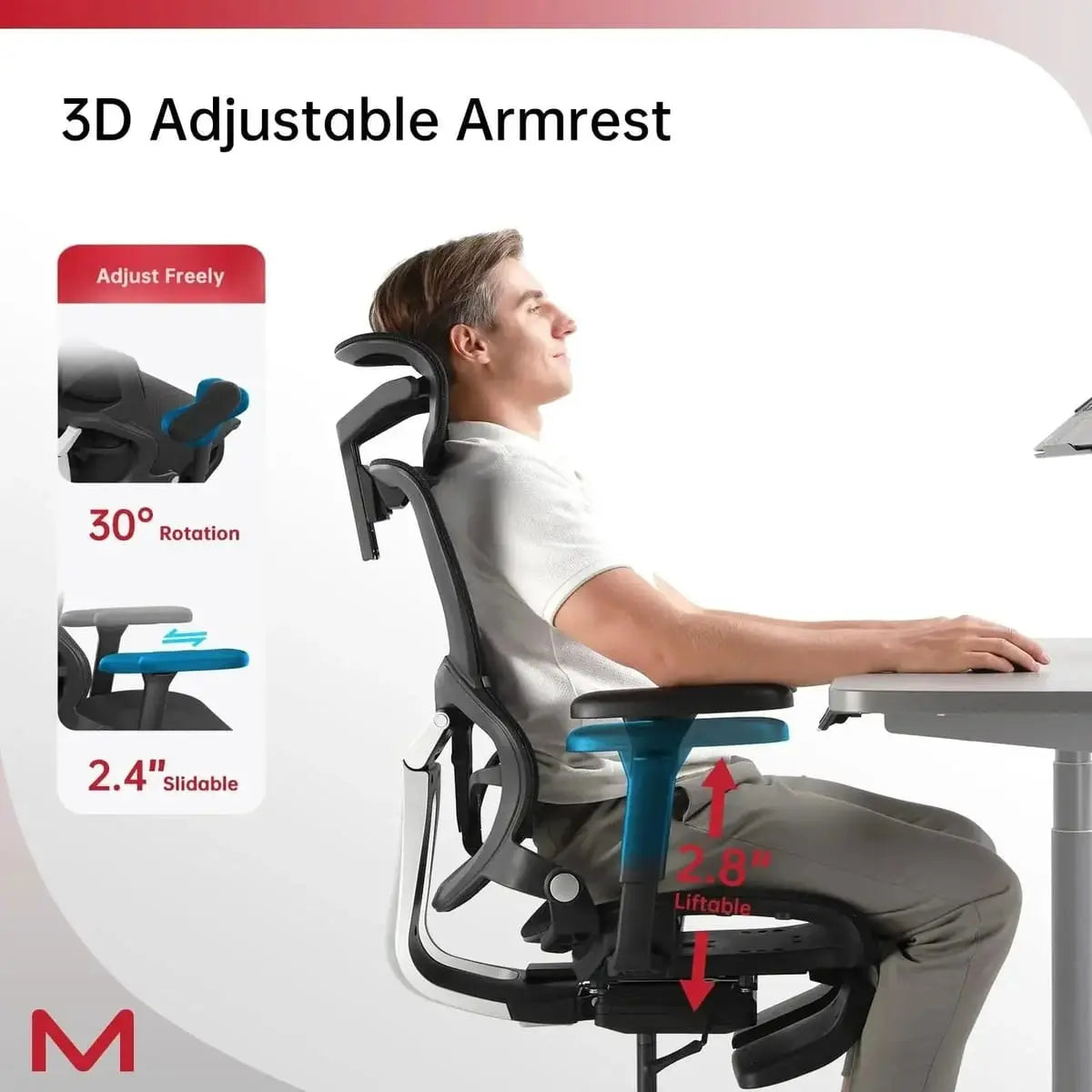 Doba black metal mesh ergonomic office chair with headrest, retractable footrest, and dynamic lumbar support for full-body relaxation.