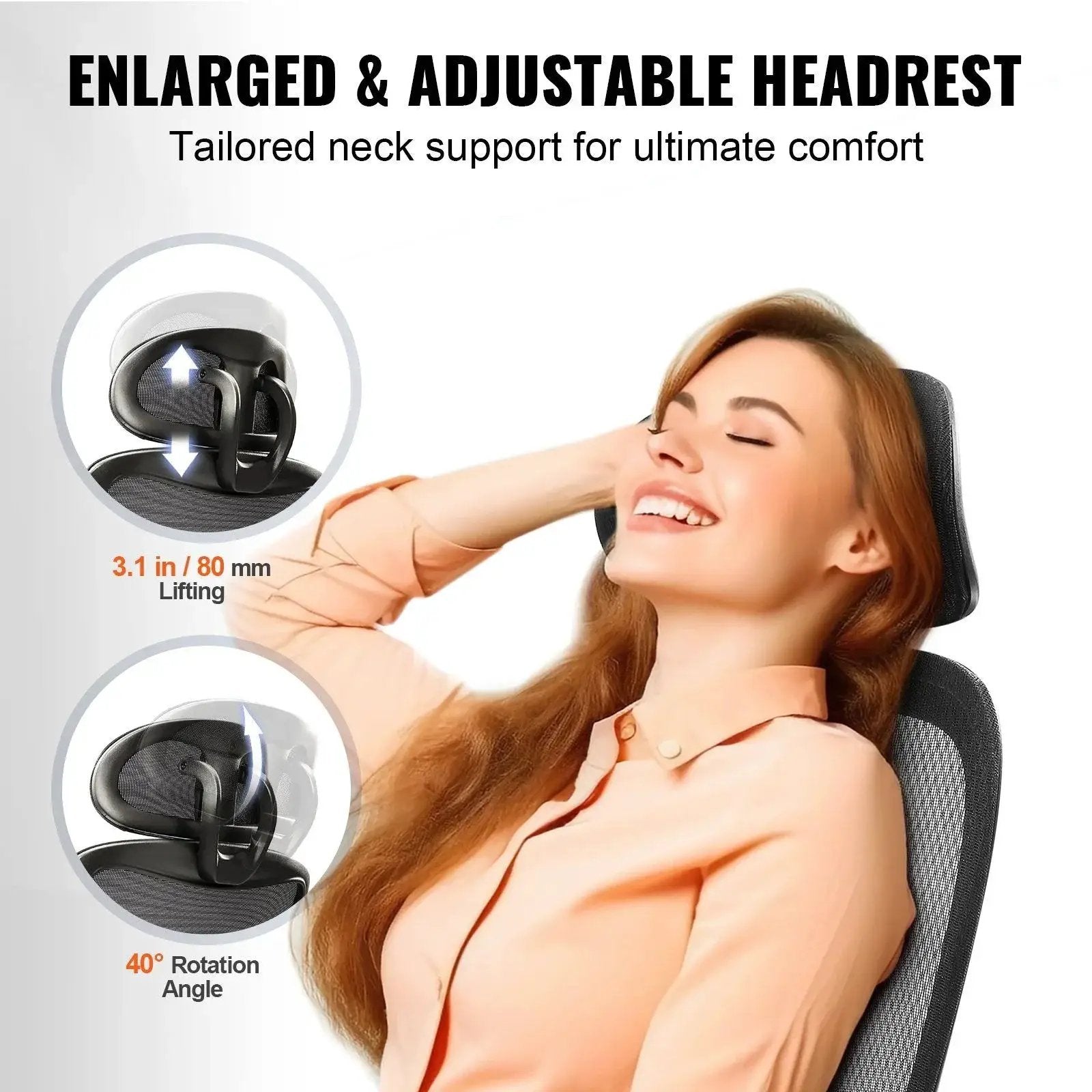 Doba ergonomic mesh office chair with adjustable lumbar support, headrest, breathable seat, and ergonomic design for comfort.