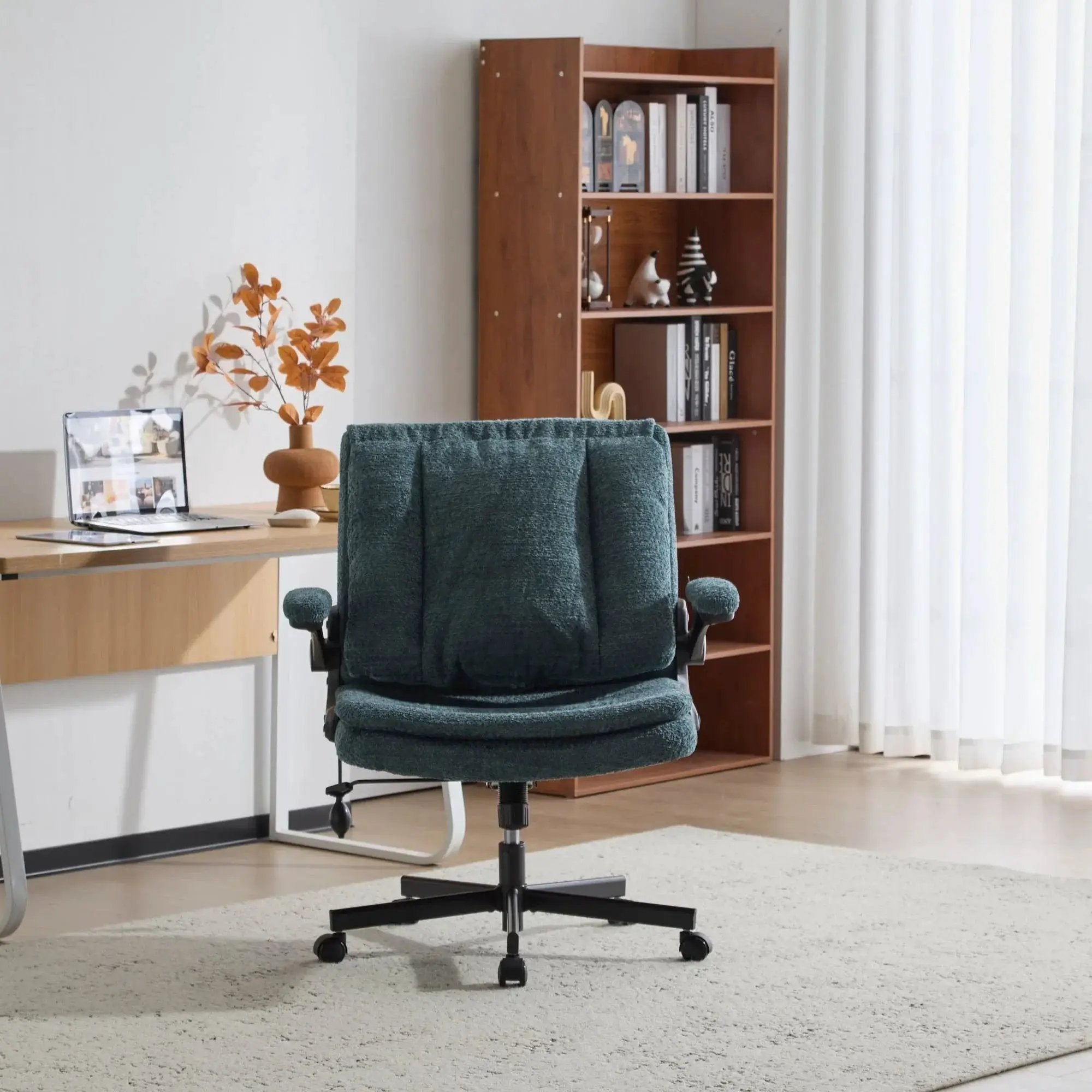 Ergonomic Criss Cross Chair With Airbag Lumbar Support Dark Green by Doba