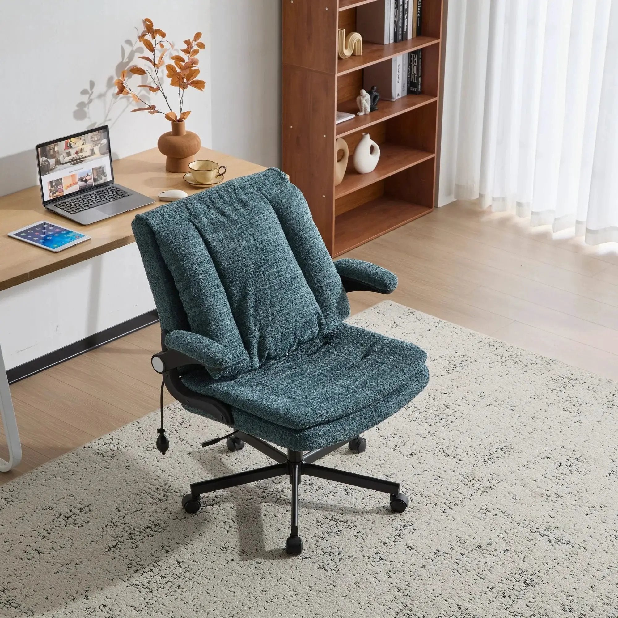 Ergonomic Criss Cross Chair With Airbag Lumbar Support Dark Green by Doba