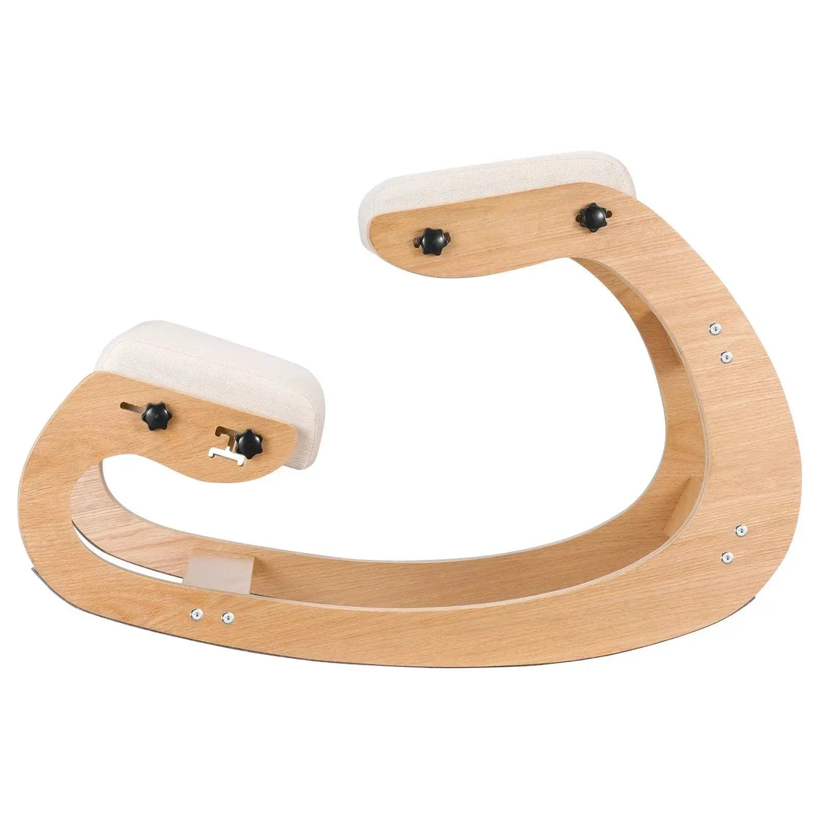 Beige Doba ergonomic kneeling chair with wooden frame and adjustable height for comfortable ergonomic seating.