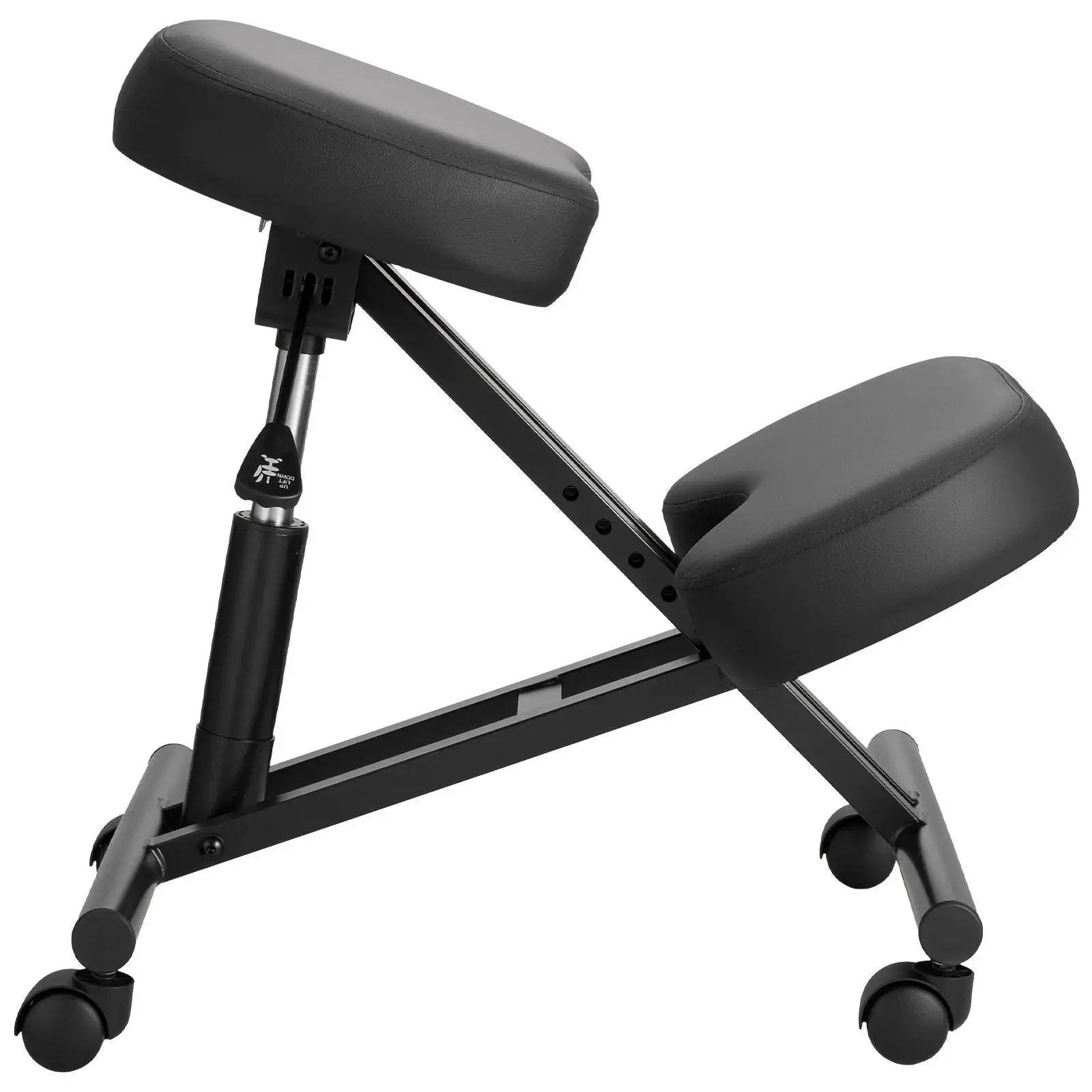 Doba ergonomic kneeling chair with wheels, adjustable height, designed for posture support and back pain relief at desks.