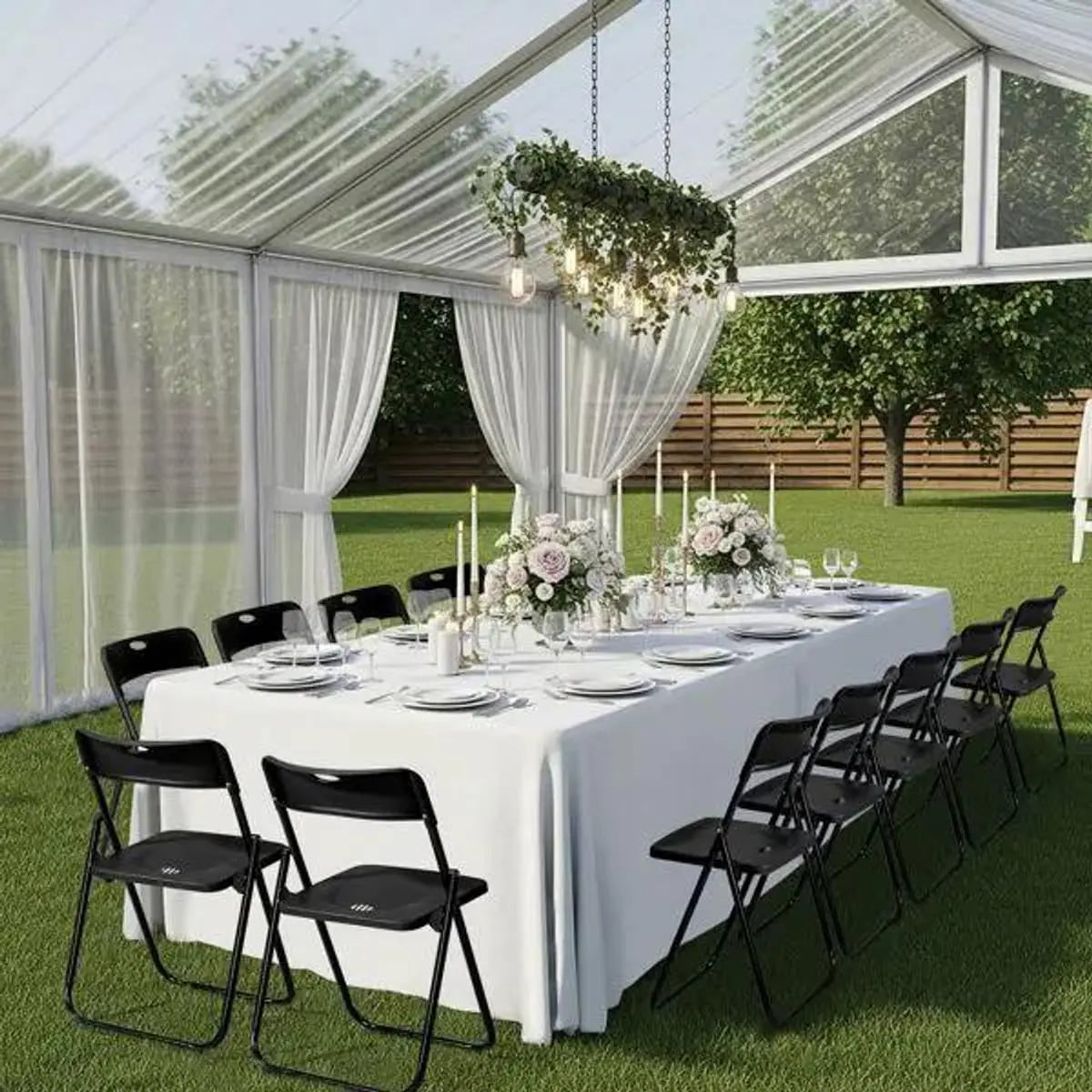 Durable Plastic Folding Chairs For Indoor Outdoor Events Stackable Doba