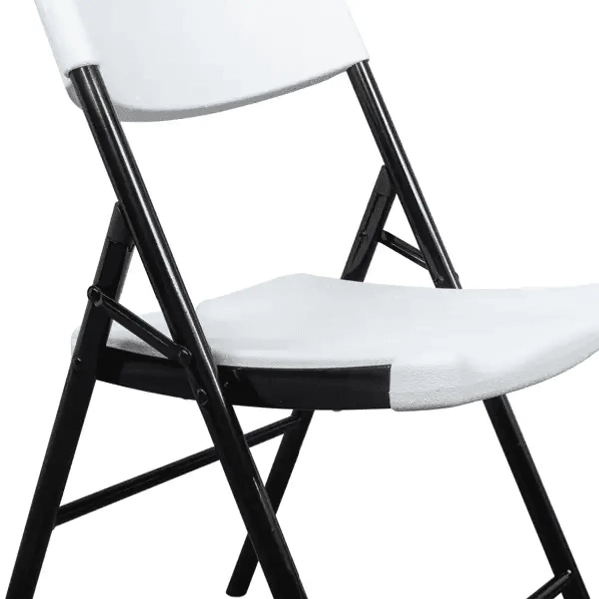 White Doba garden folding chair, durable and foldable outdoor seating for patio, lightweight and easy to transport.