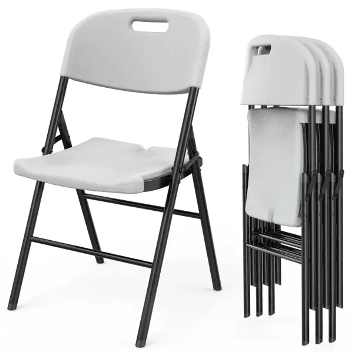 White Doba garden folding chair for outdoor patio seating, lightweight and durable foldable garden chair for outdoor use