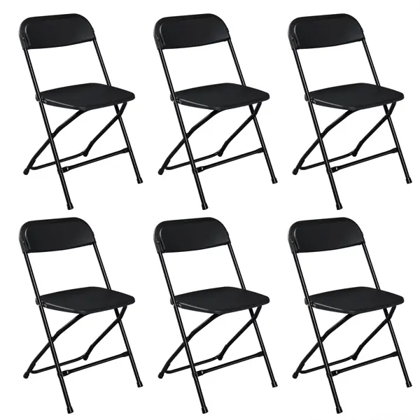 Doba Plasti Garden folding chair with heavy-duty plastic seat and backrest, supporting 350 lbs, foldable for outdoor use