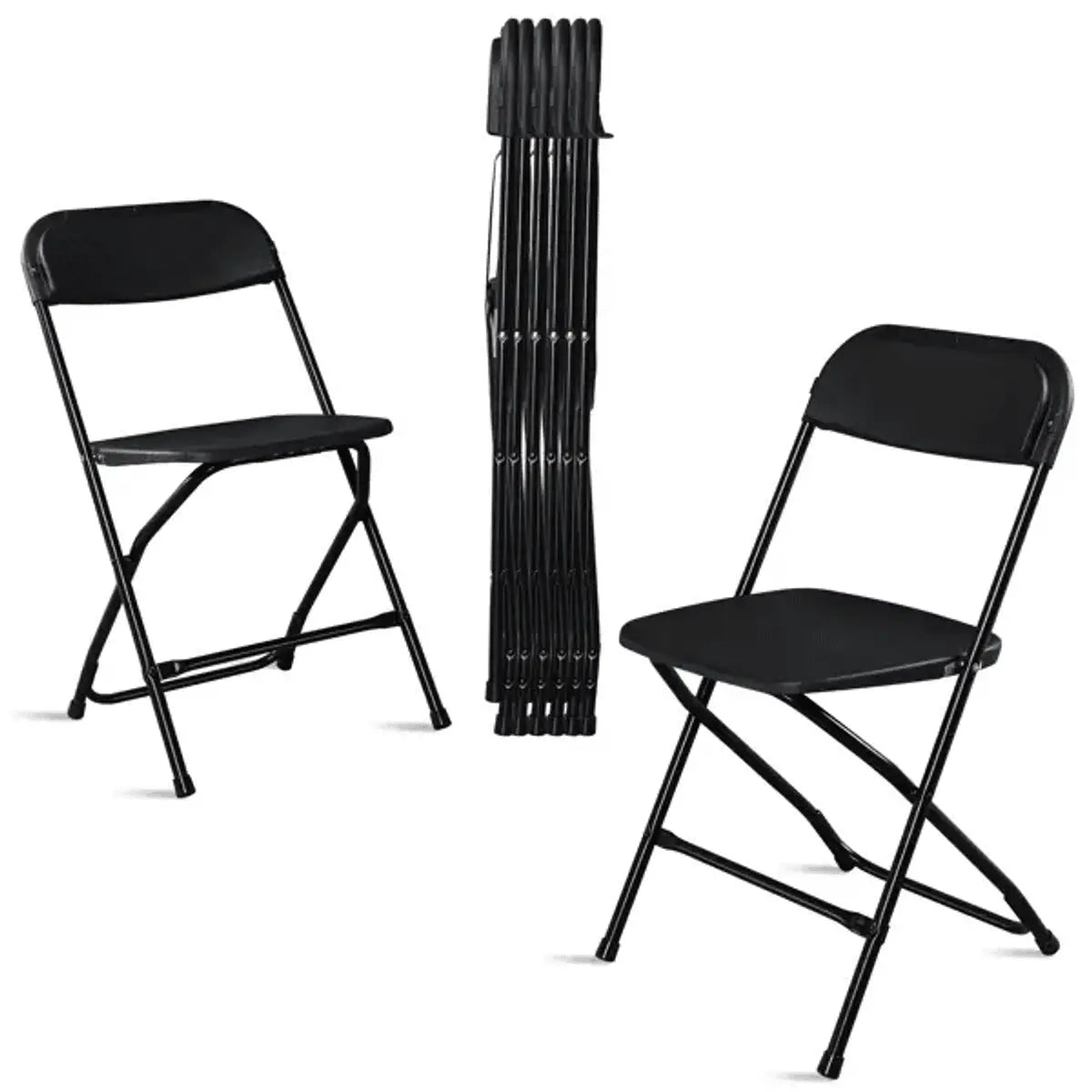 Doba Plasti Garden Folding Chair with heavy-duty plastic seat and metal frame, supports up to 350 lbs, foldable for easy storage