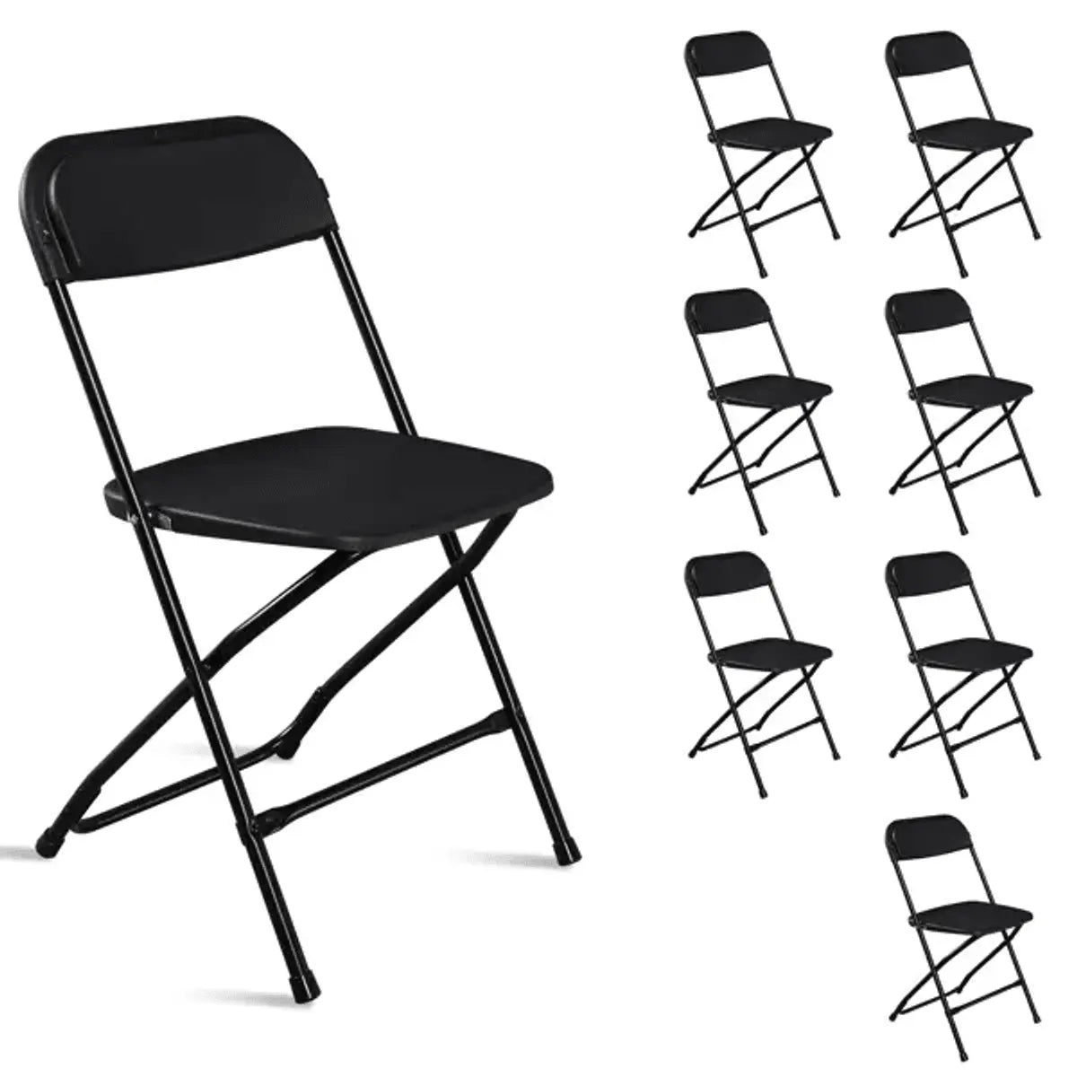 Doba Plasti Garden folding chair with heavy-duty plastic seat and backrest, supports up to 350 lbs, lightweight and foldable for easy use