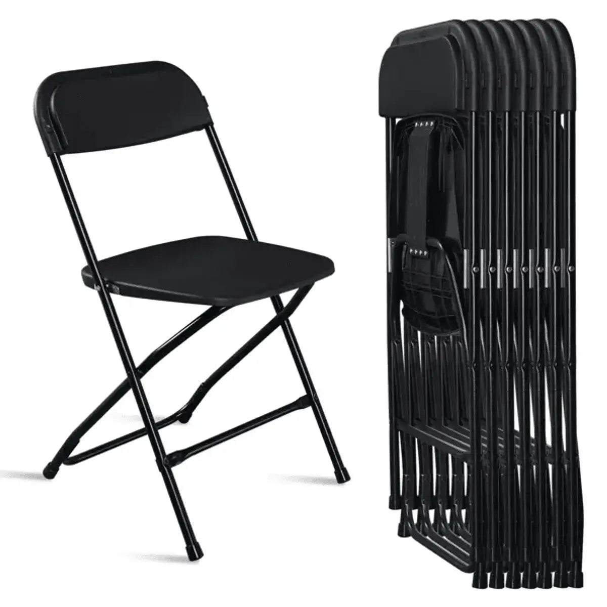 Doba Plasti Garden folding chair with heavy-duty plastic construction, supporting up to 350 lbs, foldable for easy storage.