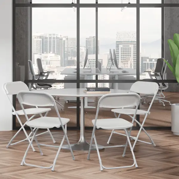 Doba heavy-duty plastic folding chair with 350 lb capacity, durable and easy to fold, ideal for events, home, and office use