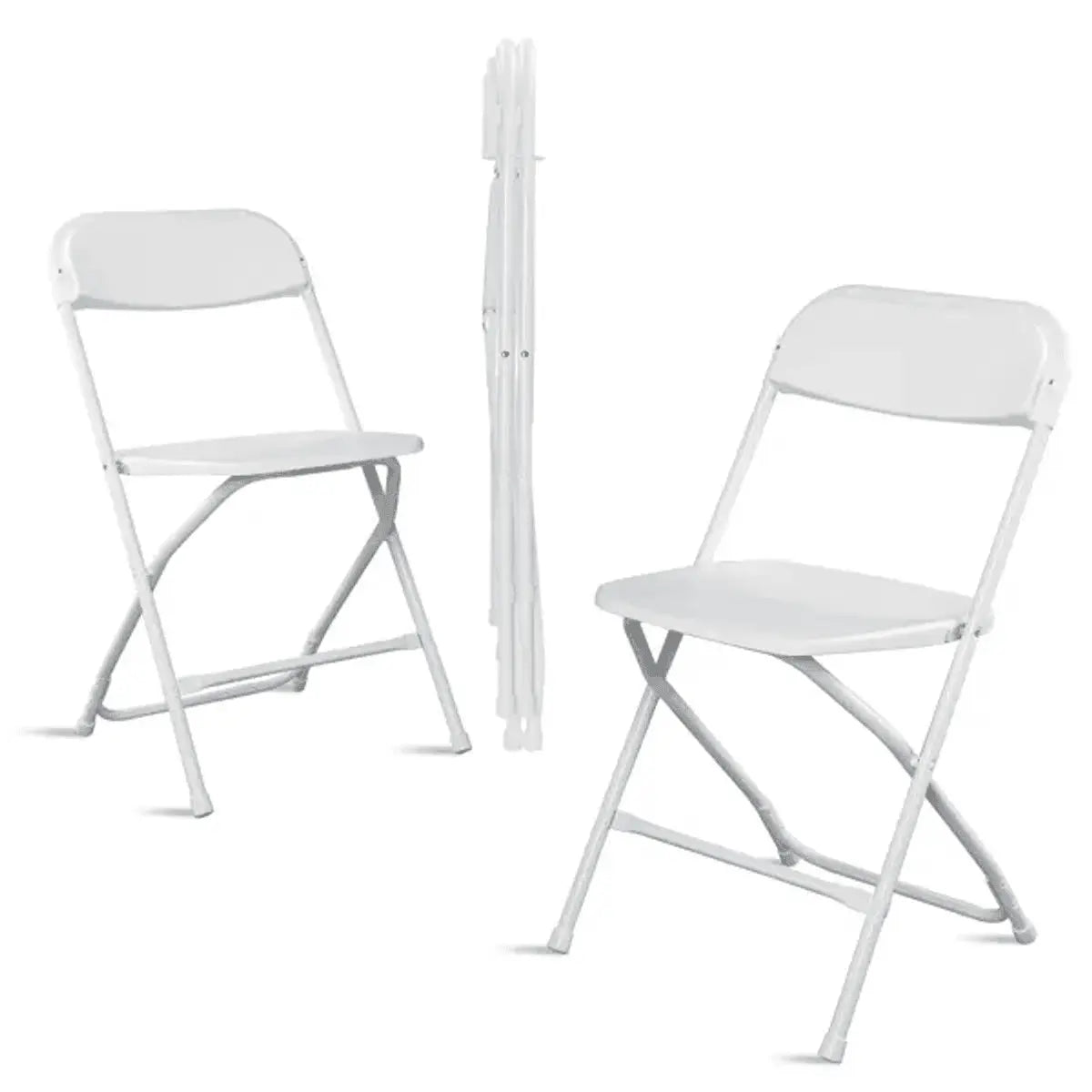 Doba heavy-duty plastic folding chair with 350 lb capacity, durable and easy to fold, suitable for events, home, or office use