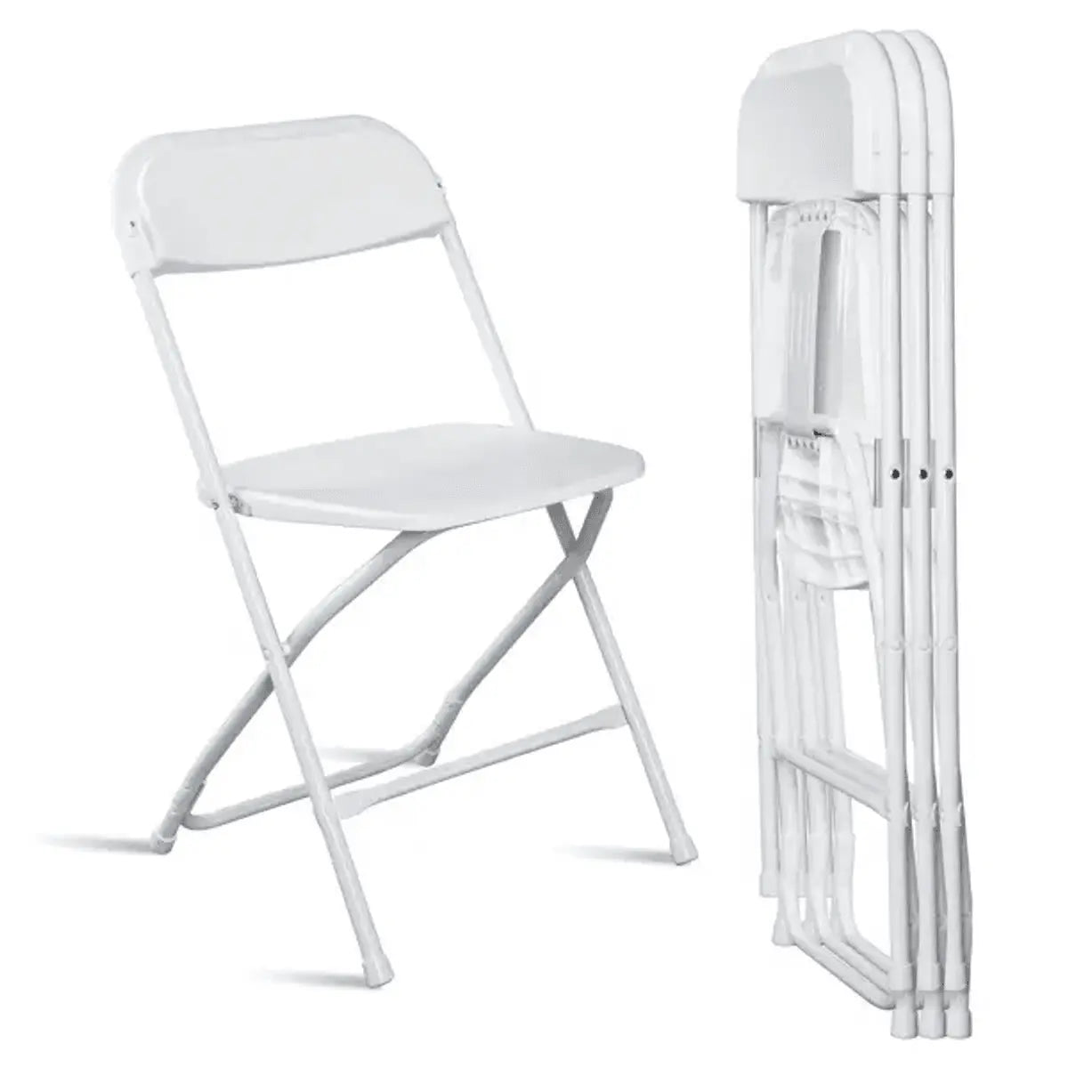 Doba heavy-duty plastic folding chair with 350 lb capacity, durable and easy to fold, suitable for events, home, and office use.
