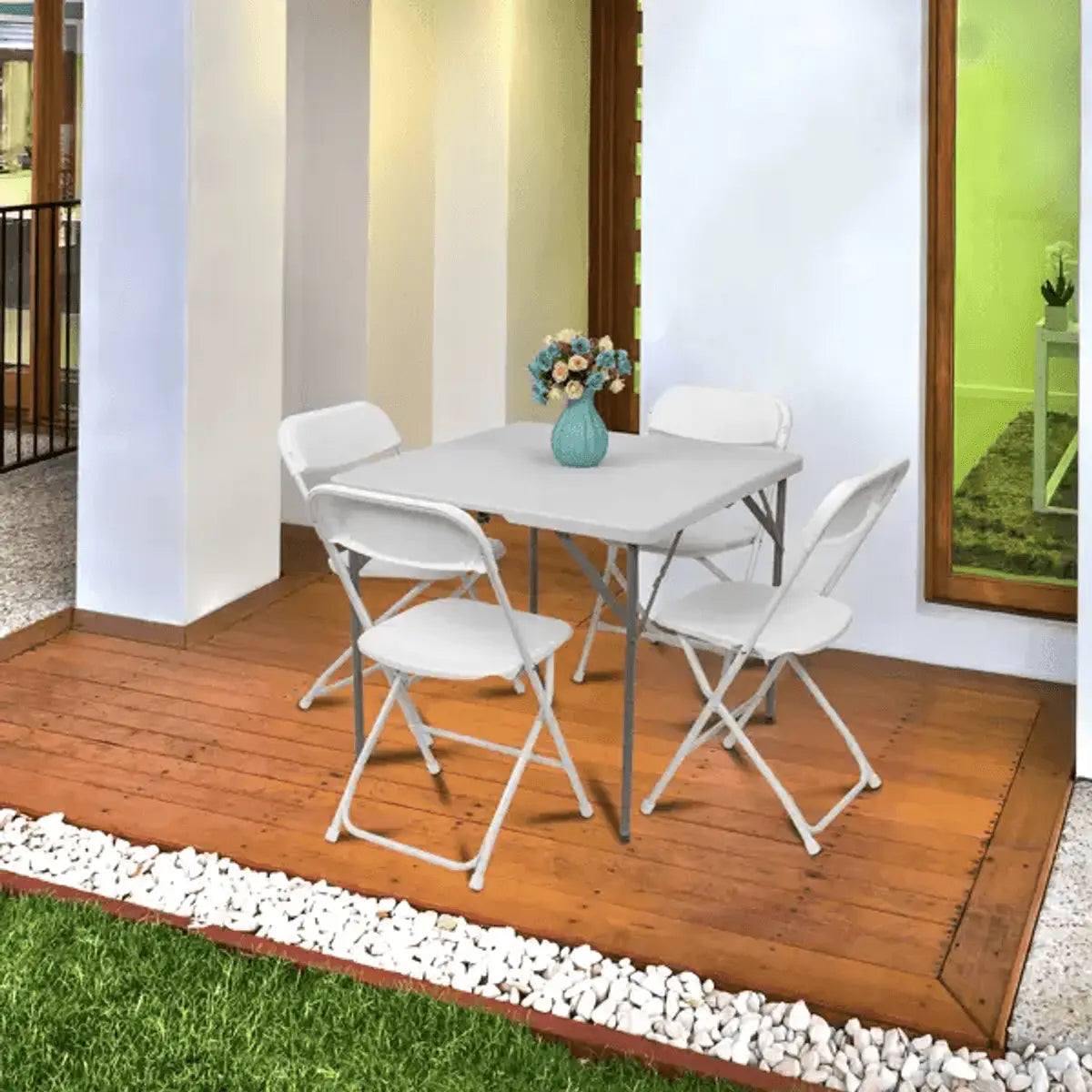 Doba heavy-duty plastic folding chair with 350 lb capacity, durable and easy to fold, suitable for events, home, and office use.