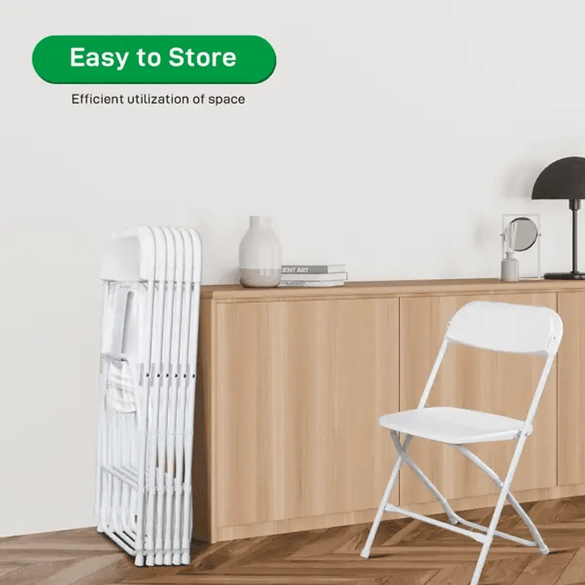 Heavy-duty plastic folding chair by Doba with 350 lb capacity, ideal for events, home, or office use, durable and easy to fold.