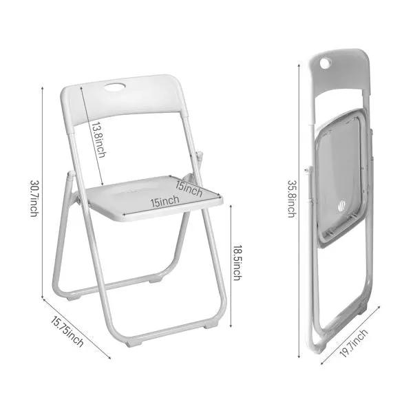 Weather-resistant plastic folding chairs by Doba, stackable for indoor and outdoor use, with a sturdy design and smooth surface.