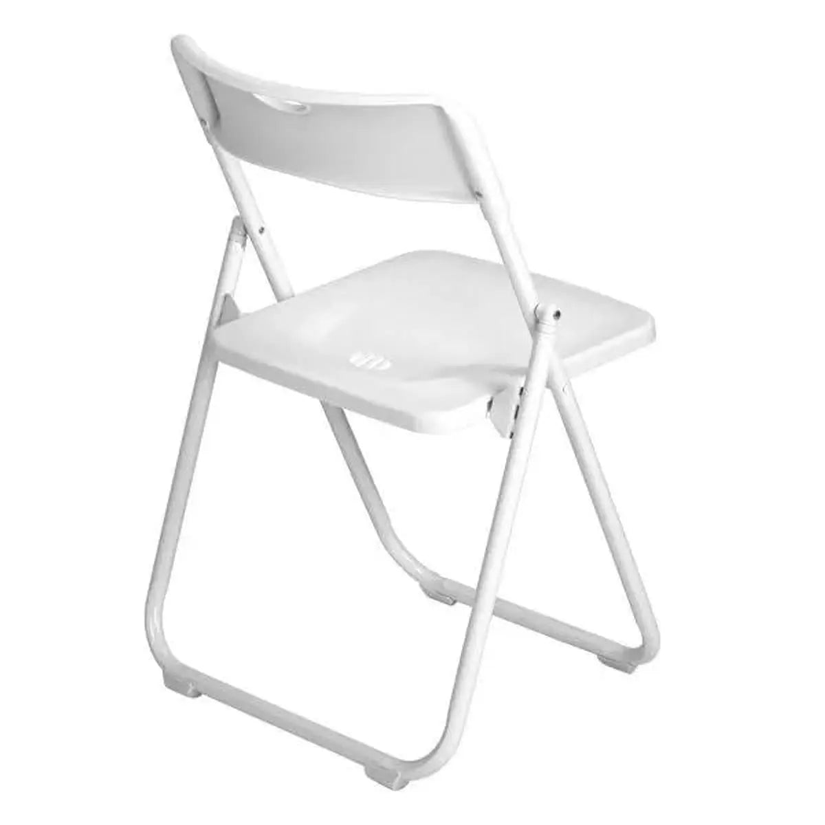 Stacked Doba plastic folding chairs, weather-resistant and suitable for indoor and outdoor use, with a durable, lightweight design.