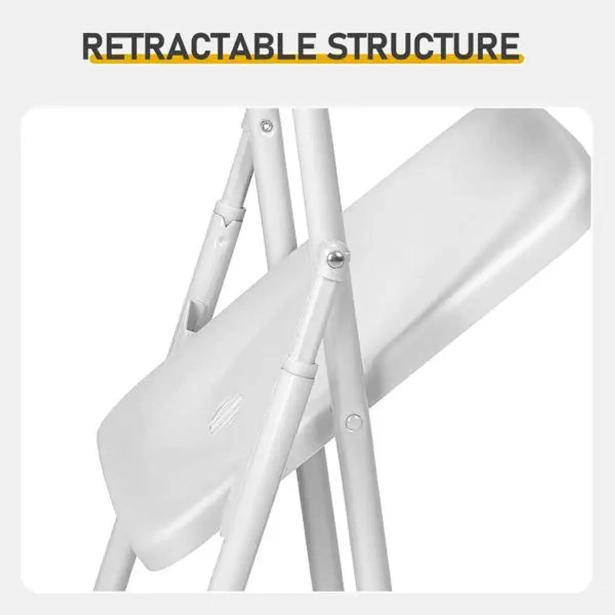 Weather-resistant Doba plastic folding chairs, stackable indoor outdoor seating, durable and lightweight for versatile use.