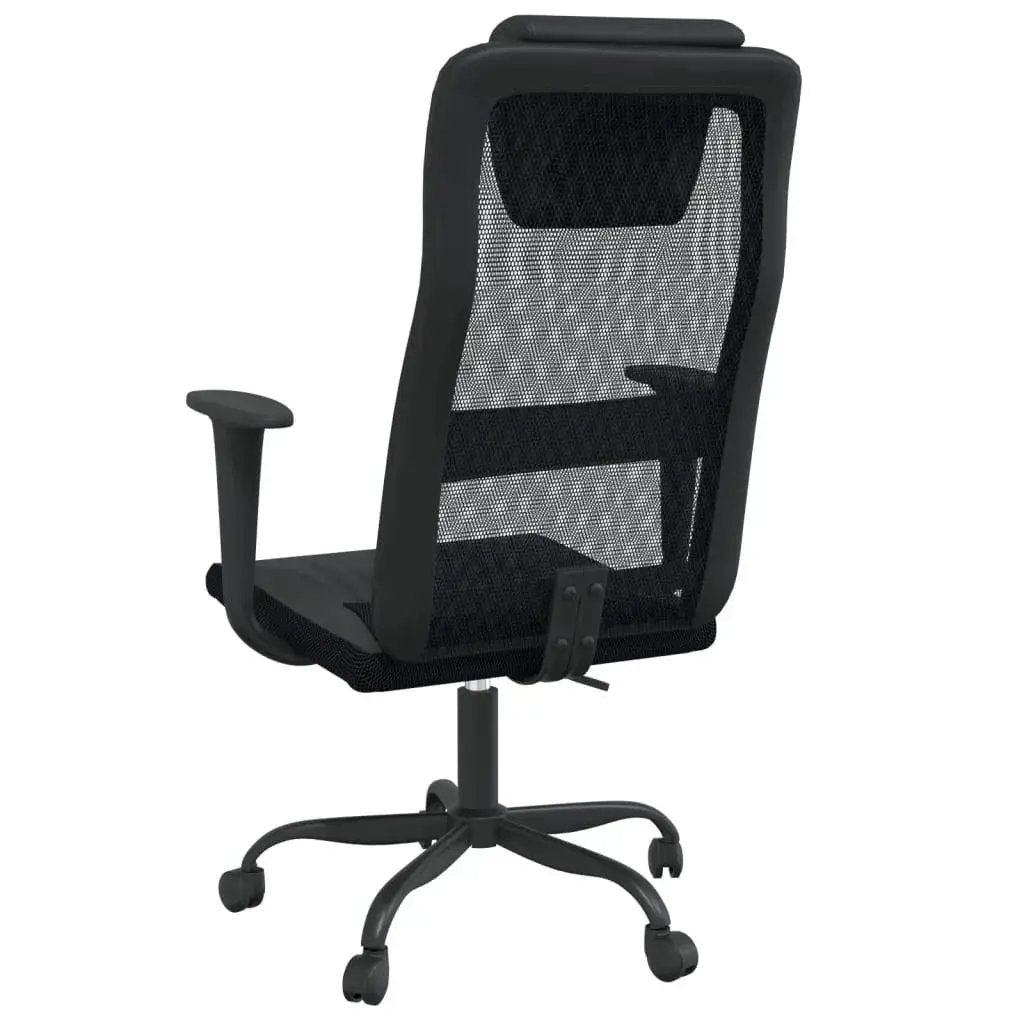 Black Doba ergonomic office chair with lumbar support, breathable mesh back, adjustable armrests, and cushioned seat.